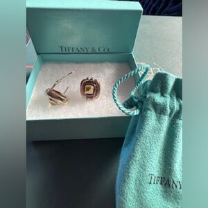 TIFFANY & CO VINTAGE CITRINE GEMSTONE EARRINGS